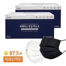 비에이스 국산 일회용 덴탈마스크 100매/소형 중형 대형 특대형, 004.중형 블랙(100매)