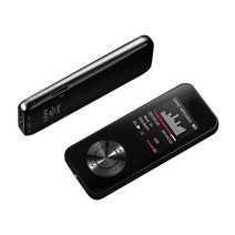 동시통역기 MP3 플레이어 HiFi 사운드 OTG 지원 FM 라디오 음성 녹음기 전자책 내장 스피커 400mAh 충전식 배터리 TF 카드, 4.Black - 32GB