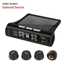 Jansite 스마트 자동차 TPMS. 타이어 공기압 모니터링 시스템 태양광 디지털 LCD 디스플레이 오토 시큐리티 경고, CHINA_TY02-W
