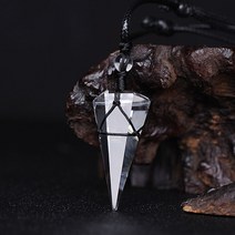 수맥 찾기 탐지기 다우징 찾는법 팬듈럼 펜던트 파워스톤 크리스탈 원석 펜듈럼, 1개, U.화이트 크리스탈 테이퍼드 스트링