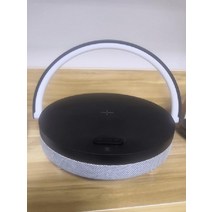 AI스피커 무선 휴대용 차량용 충전기 블루투스 for iphone 13 14 wooden table lamp high power phone stand 충전 램프 203, 검은 색