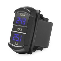 MICTUNING 독점 스위치 스타일 더블 대시 패널 전압계 LED 디지털 디스플레이 전압 측정기 모니터 자동차 픽업 트럭에 대 한, Blue Digital Display