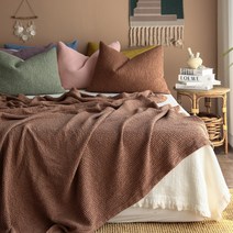 모달와플 홑이불 사계절이불 여름이불 쇼파커버 SS/Q/K -13color, 슈퍼싱글 홑이불(SS) 단품, 카라멜브라운