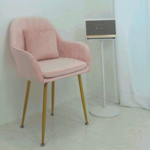 이태리인테리 북유럽 화장대의자 등받이 카페 의자, 아이보리화이트