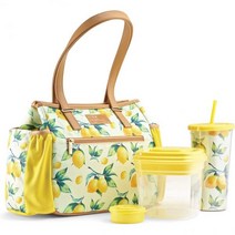 Fit + Fresh Copley Adult Insulated Lunch Bag 여성들은 도시락 또는 점심 토트로 사랑합니다. 여성용 귀여운 작은 도시락 도시락 남성용 점심, 레몬