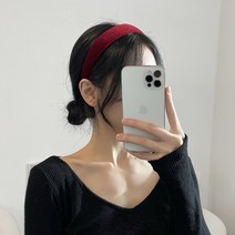 (1+1) 벨벳 기본 슬림 머리띠 심플 데일리 헤어밴드 9컬러 아쿠세샵