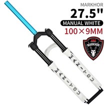 자전거서스펜션 포크 Manitou MARKHOR 26 27.5inchs 29er Mountain MTB 포크 에어 프론트 포크 2019 수동 제어 원격 잠금 장치 자전거 샥, 27.5 스트레이트 화이트