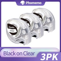 Phomemo-P12 미니 사이즈 라벨 인쇄기 테이프 포함 블루투스 메이커 호환 가능 다중 재료 지원, 09 3PK Clear Plastic