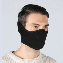 숨쉬는마스크 앞면 골프 군인 자전거용 스노우보드 겨울 등산용 큰 귀마개 운동 방한 마스크, 블랙