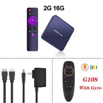 안드로이드 12 H96maxv12 스마트 TV 상자 RK3318 쿼드 코어 HD 4K Google 음성 세트 2.4G/5.8G WIFI 수신기 미디어 플레이어 가입, 02 2G 16G G10S_04 Au 플러그