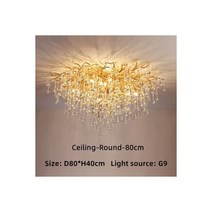 샹들리에조명 거실샹들리에 신상품 럭셔리 LED 크리스탈 샹들리에 현대 천장 매달려 램프 거실 펜던트 조명기구 서스펜션, Ceiling Dia80cm, Neutral light 4200K