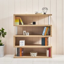 엘린 4단 디자인 책장, 색상:엘더