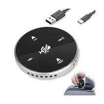 스피커가 있는 USB 회의 마이크 360º 음성 픽업이 있는 무지향성 휴대용 스피커폰 컴퓨터 마이크 스트리밍 Skype 화상 회의를 위한 음소거/볼륨용 터치 센서 버튼