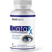 CataRx 백내장 렌즈 및 AREDS2 시력을 위한 황반 지원 안구 비타민 - 비건 앰프 글루텐 프리 NAC 루테인 제아잔틴 빌베리 함유 남성 여성용 60 캡슐