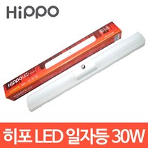 히포 국산 KS인증 LED 파인 일자등 30W 형광등 방등 전등 등기구 조명, 주광색(흰빛)