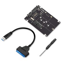 무선 네트워크 어댑터 M.2 NGFF 또는 MSATA To 3.0 어댑터 USB 2.5 하드 디스크 2 In 1 변환기 리더 카드 (, Black