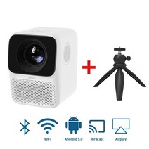 미니 프로젝터 글로벌 버전 wanbo t2 max lcd led 지원 수직 키스톤 보정 휴대용 미니 홈 시어터, 대괄호 추가, 나는 플러그