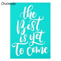 Chzimade 인생은 아름다운 타고 자체 접착 실크 스크린 인쇄 스텐실 메쉬 전송 핸드백 티셔츠 홈 장식, 5