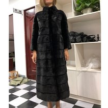 HDHOHR 천연 밍크 모피 코트 롱 스커트 여성 겨울 리얼 화이트 밍크 코트 슬림 따뜻한 모피 자켓 Feamle
