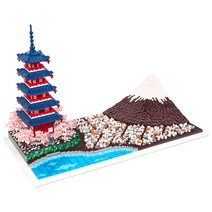LULUFUN 미니 블록 후지산 벚꽃 오층탑 입체 퍼즐 조립 적재 나무 마이크로형 장난감 꽃놀이 풍경 아이 어른 취미 축하 선물 생일 크리스마스 선물(6500pcs)