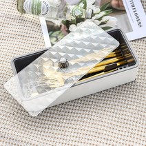 살림마왕 물빠짐 고급 뚜껑 수저통 직사각 수저 보관함 정리함 수저함, 화이트, 1개