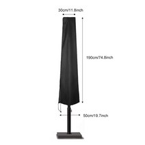 바나나 우산 커버 방수 천 야외 그늘 정원 비바람에 견디는 파라솔 레인 커버 액세서리, 190cm