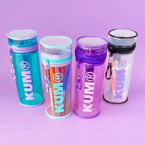 쿰(KUM) 클리어 투명 원형 파우치, 파스텔 퍼플