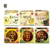 녹차원 티백차 6종 한번에쓱(현미녹차 50T+둥굴레차50T+메밀차 40T+우엉차 40T+옥수수수염차50T+헛개나무차40T) 명절 부모님 선물 탕비실 회사 체중조절 손님접대