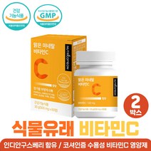 첨가물없는 항산화 비타민씨 남자 건강식품 아버지 고농축 비타민C 플러스 미네랄 보조제 여성용 엄마 식물 유래 비타민 시 건조효모 복합 영양제 어머니 20대 30대 40대 50대, 인디안구스베리 비타민C x2통