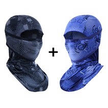 우경몰 ice 3D 입체 쿨 바라클라바 2pcs, 3D-잔줄-회색 2pcs