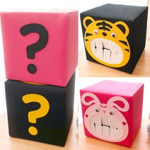 동물 궁금이상자 DIY(토끼/호랑이)20cm게싱박스, 토끼(분홍)