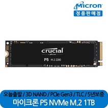 마이크론 대원 정품 SSD NVMe Gen 3.0 M.2 2280, 마이크론 P5 1TB
