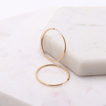 쥬골드 14K 링귀걸이 민자링 파이프링 귀걸이 20mm 한쌍 14K귀걸이 14K링귀걸이 골드필드
