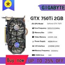 그래픽카드 비디오카드 기가바이트 ga raphic 카드 gtx 750ti 950 960 1050ti 1060 2-3-5-6gb 1650 4gb gpu 지원 데스크탑 cpu, ga-gtx-750ti-2gb