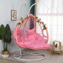 흔들의자 1인용쇼파 라탄 의자 무중력의자 암체어 바구니 등나무 성인 실내 홈 새의 둥지 해먹 및, 담황색