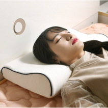 목편 경추 거묵복 교정 베개 일자 목 메모리폼 숙면 마약 베개, 화이트, 1개