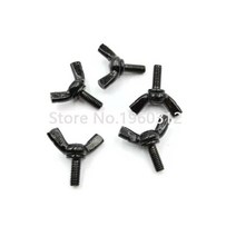 1-5pcs M3 M4 M5 M6 M8 M10 * L DIN316 스테인레스 스틸 304 A2-70 버터 플라이 볼트 윙 엄지 스크류 클로 손 나사 조이기, [03] M5   5pcs, [11] 45mm, [02] Black steel