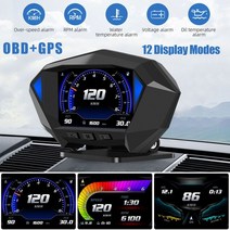 자동 OBD2 GPS HUD 헤드 업 디스플레이 자동차 디지털 속도계 안전 운전을 위한 과속 경보 다기능, [01] GPS OBD