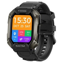스마트 워치 KOSPET TANK M1 PRO 블루투스 통화 5ATM IP69K 방수 시계 스포츠 피트니스 트래커 혈압 모니터 남성용 시계, Black_CHINA
