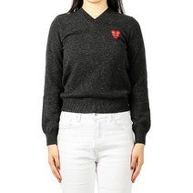 [꼼데가르송] (P1N073 GREY) 여성 더블하트 니트 21FW