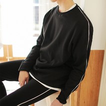 플레이즈 남성용 4컬러 파이핑라인 긴팔티셔츠 긴팔 티셔츠