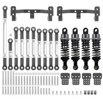 원격 조종 RC 너트 잠금 장치가있는 금속 조향 링크 타이로드 마운트 충격 흡수 장치 키트 1/12 MN D90 D91 MN40 MN45 MN99 MN99s 1/16 WPL C14, [15] MN Titanium