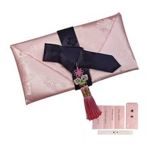 지극정성 단아한 나비노리개 현금예단봉투, 살구 예단(신부님이 신랑 댁으로)