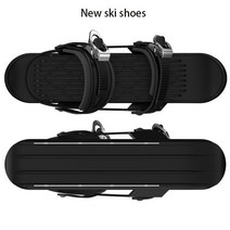 스키에이트 숏스키 미니스키 인라인스키 바인더 스키부츠 짧은 보드 스노우 블레이드 조절 바인딩 휴대용 신발 스노우 보드 스케이트 상자 포장 스케이트, 새로운 스타일(검은색)