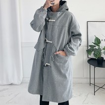 (리티오) 후드 레이어드 모직 롱코트 D 2701
