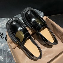 YAPOGI 홍 주 리얼 가죽 로퍼 여 하이힐 영국식 신발 여성화 8cm