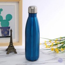 유광 진공 보온병 500ML 블루 스포츠텀블러 스텐보온물통 자전거보냉물통 보냉병
