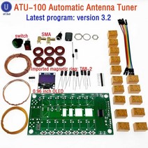 dmb안테나 tv atu-100 atu100 기계 및 키트 1.8-50mhz atu100mini 자동 튜너 n7ddc 7x7 3.2펌웨어 프로그래밍된 oled, 100개 이상의 키트