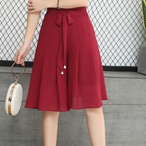 여성용 와이드 심플 5부 반바지 하늘비즈 C31 A852O940