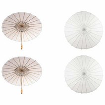 Koyal Wholesale 81.4cm(32인치) 라이트 그레이 페이퍼 양산 결혼식을 위한 4팩 우산 파티 선물 여름 그늘